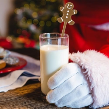 SiliFine 30 Pcs Christmas Drink Stirrers for Holiday Drinks