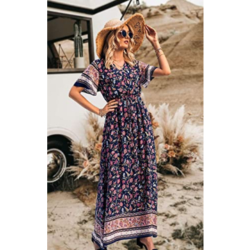 PRETTYGARDEN Women's Boho Floral Maxi Dress for Summer