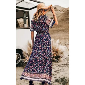 PRETTYGARDEN Women's Boho Floral Maxi Dress for Summer