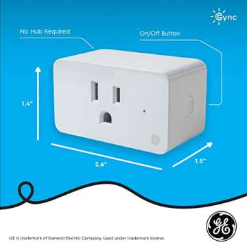 GE Cync Smart Plug | Bluetooth & Wi-Fi Enabled | Smart Outlet with Alexa & Google Home Compatibility