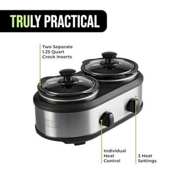TRU Double Slow Cooker - Perfect Buffet Server for Gatherings