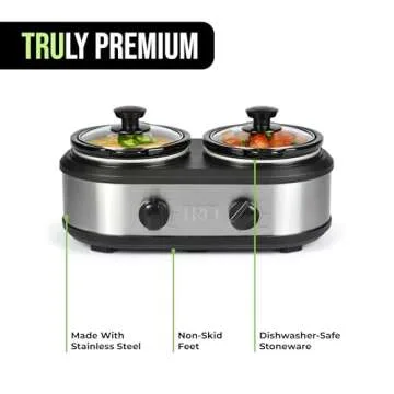 TRU Double Slow Cooker - Perfect Buffet Server for Gatherings