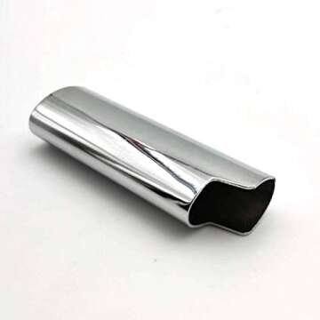 Lucklybestseller Metal Lighter Cover Case Pouch Holder Mirror Surface Silver Plain Color for BIC Full Size Classic Lighter Type J6, Idea for DIY Gift (Silver)