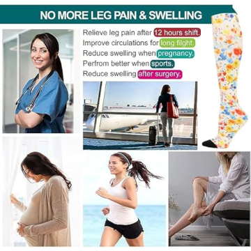 LEVSOX Compression Socks for Women and Men 20-30mmHg Knee High Graduated Sock for Nurses, Travel, Pr...