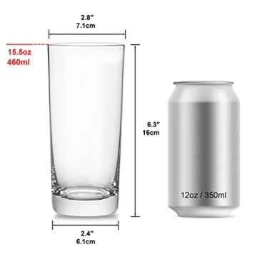 Borosilicate Drinking Glasses Set of 6 Heat-Resistant Tumblers