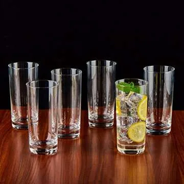 Borosilicate Drinking Glasses Set of 6 Heat-Resistant Tumblers