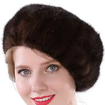 Valpeak Winter Mink Berets Hat for Women - Stylish & Warm