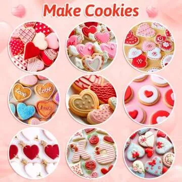 14 Pcs Heart Cookie Cutter Set for Valentine's Day, 9 Size Heart Shape Cookie Cutter and Lips, Heart with Arrow, Double Heart, Angel's wings Shape in One Size, Stainless Steel Biscuit Pastry Cutters