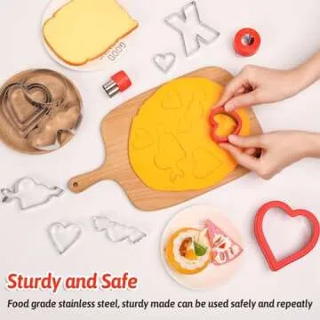 14 Pcs Heart Cookie Cutter Set for Valentine's Day, 9 Size Heart Shape Cookie Cutter and Lips, Heart with Arrow, Double Heart, Angel's wings Shape in One Size, Stainless Steel Biscuit Pastry Cutters