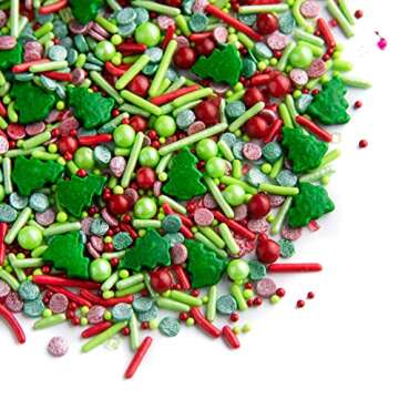 Sweets Indeed Sprinkles, Edible Sprinkle Mix, Perfect for Cake Decorations, Baking, Ice Cream, Cookies, Cupcake Topper, 4 ounces (Christmas)