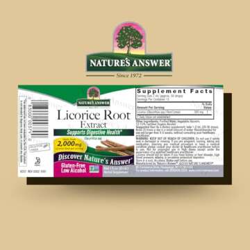 Nature's Answer Organic Low Alcohol Licorice Root 2000mg 1oz Extract | Digestion Support | Natural I...