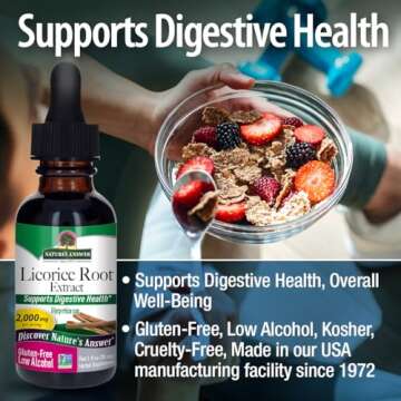 Nature's Answer Organic Low Alcohol Licorice Root 2000mg 1oz Extract | Digestion Support | Natural Immune Booster | Promotes Lung Function | Gluten-Free, Non-GMO, Vegan | Single Count