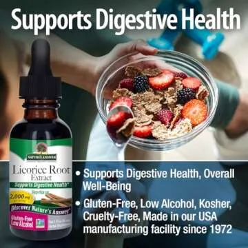 Nature's Answer Organic Low Alcohol Licorice Root 2000mg 1oz Extract | Digestion Support | Natural Immune Booster | Promotes Lung Function | Gluten-Free, Non-GMO, Vegan | Single Count