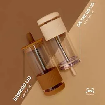 Pandaloo Glass Cup - 20oz Stylish Hydration Tumbler