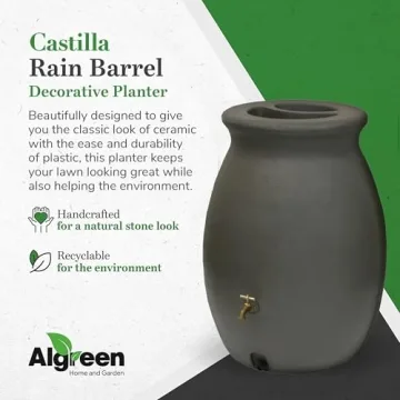 Algreen 50 Gallon Eco-Friendly Rainwater Collection Barrel