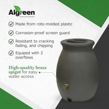 Algreen 50 Gallon Eco-Friendly Rainwater Collection Barrel