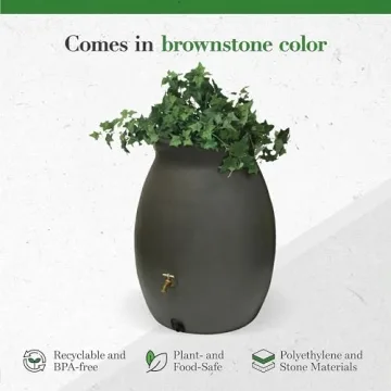 Algreen 50 Gallon Eco-Friendly Rainwater Collection Barrel