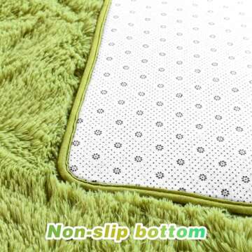 junovo Ultra Soft Area Rugs 6x9 Feet Fluffy Carpets for Bedroom Kids Girls Boys Baby Living Room Shaggy Floor Nursery Rug Home Decor Mats, Green