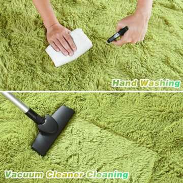junovo Ultra Soft Area Rugs 6x9 Feet Fluffy Carpets for Bedroom Kids Girls Boys Baby Living Room Shaggy Floor Nursery Rug Home Decor Mats, Green