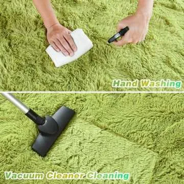 junovo Ultra Soft Area Rugs 6x9 Feet Fluffy Carpets for Bedroom Kids Girls Boys Baby Living Room Shaggy Floor Nursery Rug Home Decor Mats, Green