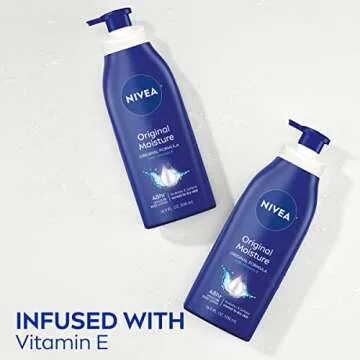 NIVEA Original Moisture Body Lotion with Vitamin E, Body Lotion for Dry Skin, 16.9 Fl Oz Pump Bottle