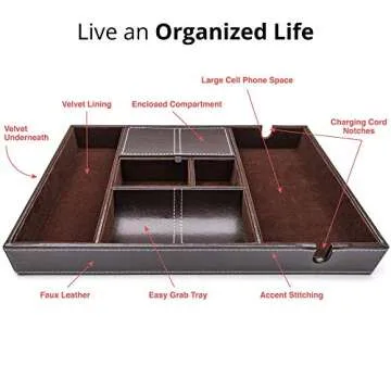 Stylish ULTRAY Nightstand Organizer with 6 Compartments