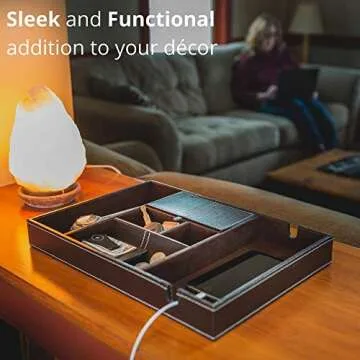 Stylish ULTRAY Nightstand Organizer with 6 Compartments