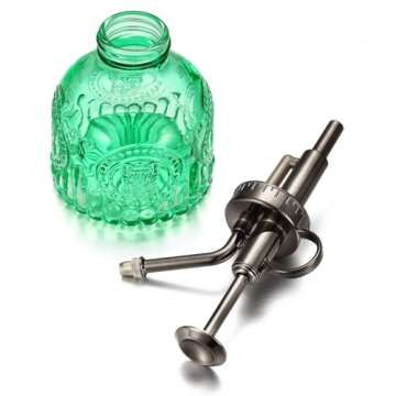 Ebristar Glass Plant Mister Spray Bottle, Vintage Plant Spritzer Watering Can, Succulent Watering Bottle with Top Pump, Small Plant Sprayer Mister for Indoor Outdoor House Plant - Green
