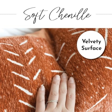 BlissBlush Brick Red Boho Lumbar Pillow Cover Stylish Soft