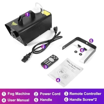 Ikitneo Fog Machine, Smoke Machine with 13 Colorful LED Lights Effect, 500W and 2000CFM Fog with Wireless Remote Control, Indoor Outdoor Fog Machine for Halloween, Party, Wedding, DJ Stage