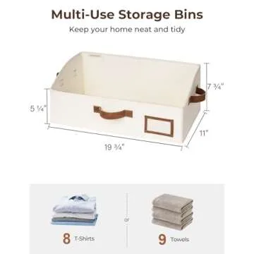 StorageWorks Closet Baskets - Jumbo Trapezoid Canvas Bins for Easy Organizing