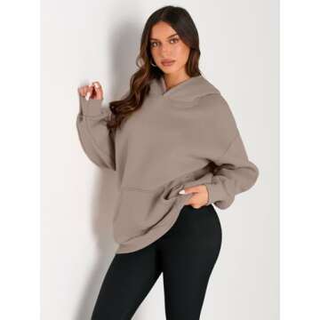 EFAN Womens Hoodies Oversized Sweatshirts Pullover Fleece Sweaters Long Sleeve Winter Fall Outfits Fashion Y2k Clothes CoffeeGrey L