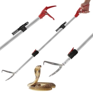 Smarkey 86 inch Snake Catcher Tongs Grabber Traps Stick Hook Bite Kits Tool with Telescopic Pole