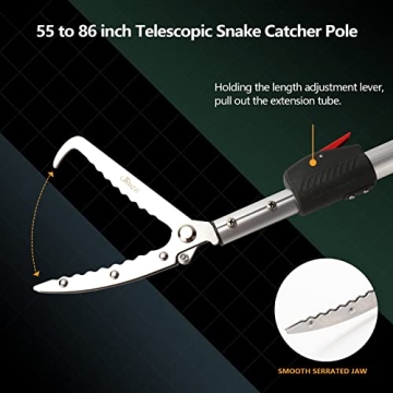 Smarkey 86 inch Snake Catcher Tongs - Safe & Portable Tool