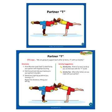 Super Duper Publications | Yogarilla® Exercise and Activities Yoga Fun Deck | Occupational Therapy Flash Cards | Core Strength and Balance Training | Educational Learning Resources or Children