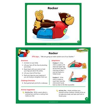 Super Duper Publications | Yogarilla® Exercise and Activities Yoga Fun Deck | Occupational Therapy Flash Cards | Core Strength and Balance Training | Educational Learning Resources or Children