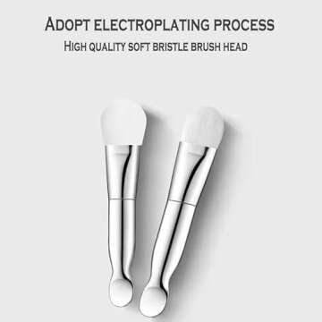 SALOCY Face Mask Brush Double-Ended,3 PCS Fan Shaped Soft Mask Brush Facial Mask Brush Professional Makeup Brushes Foundation Brush, Concealer brush and Kabuki Brush Skin Care Cosmetics Tool