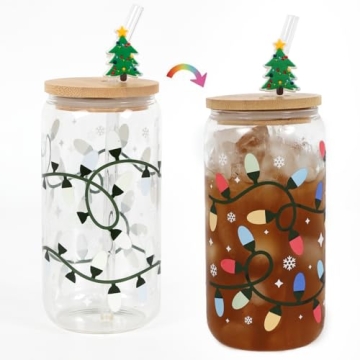 Christmas Color-Changing Glass Cup for Joyful Sips