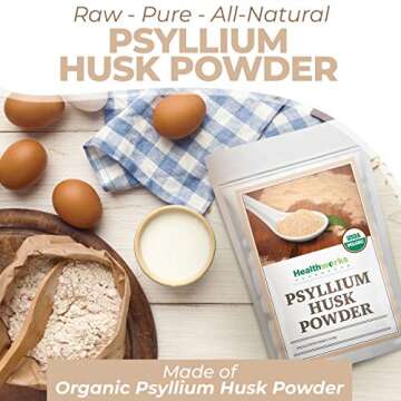 Healthworks Psyllium Husk Powder Organic Fiber Supplement