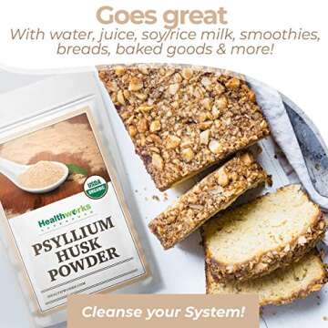 Healthworks Psyllium Husk Powder Organic Fiber Supplement