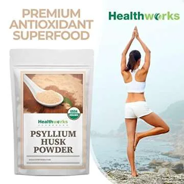 Healthworks Psyllium Husk Powder Organic Fiber Supplement