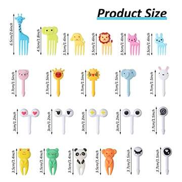 Chengu 120 Pieces Animal Food Picks for Kids Cartoon Animal Bento Box Fruit Picks Mini Fork Toothpic...