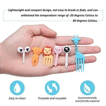 Chengu 120 Pieces Animal Food Picks for Kids Cartoon Animal Bento Box Fruit Picks Mini Fork Toothpicks for Kids Adults Food Fruit Cake Dessert Pastry Party Bento Christmas Decor