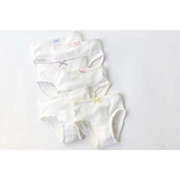 benetia Girls Underwear Toddler Briefs Cotton White 6-Pack Size 4t 5t