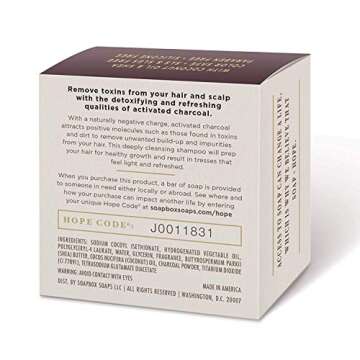 Soapbox Soap Bar Shampoo, 3.1oz Travel and Eco Friendly Hair Cleanser with Activated Charcoal. Vegan...