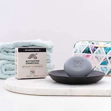 Soapbox Soap Bar Shampoo, 3.1oz Travel and Eco Friendly Hair Cleanser with Activated Charcoal. Vegan, Sulfate, Paraben, Cruelty & Silicone Free, Color Safe & Low Plastic