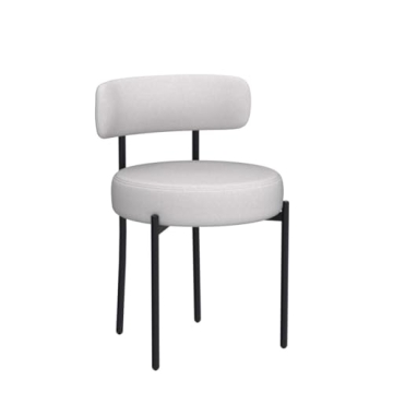 DYHOME Dining Chairs Set of 6 Modern Boucle Sherpa Grey