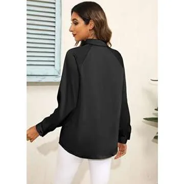 Heuony Womens Satin Silk Blouses for Office Elegance and Comfort