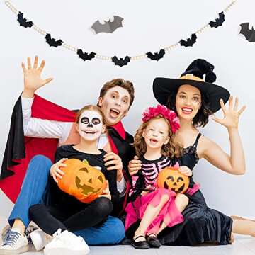 Cute Halloween Garland with Felt Bats and Wood Beads