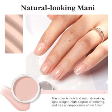 AZUREBEAUTY Dip Powder Nail Kit Starter 4 Colors Translucent Jelly Nude Gentle Pink Dipping Powder S...